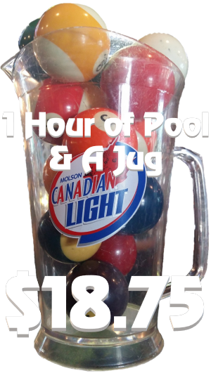 Tuesday Special A Jug and an Hour of Pool